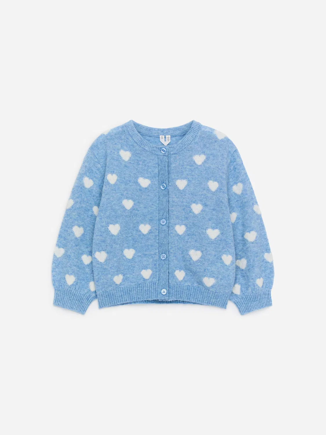 Кардиган из шерсти и шерсти альпаки Arket, Blau/Herzen In Weiß