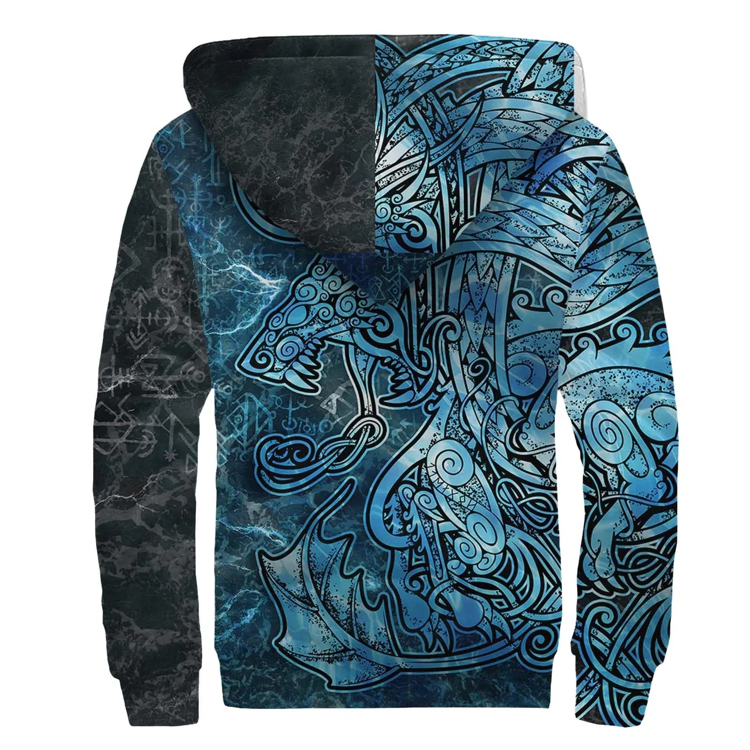 Мужская куртка с флисовой подкладкой Viking Dragon Wolf Fenrir Sport, Viking Blue Dragon — фото 2
