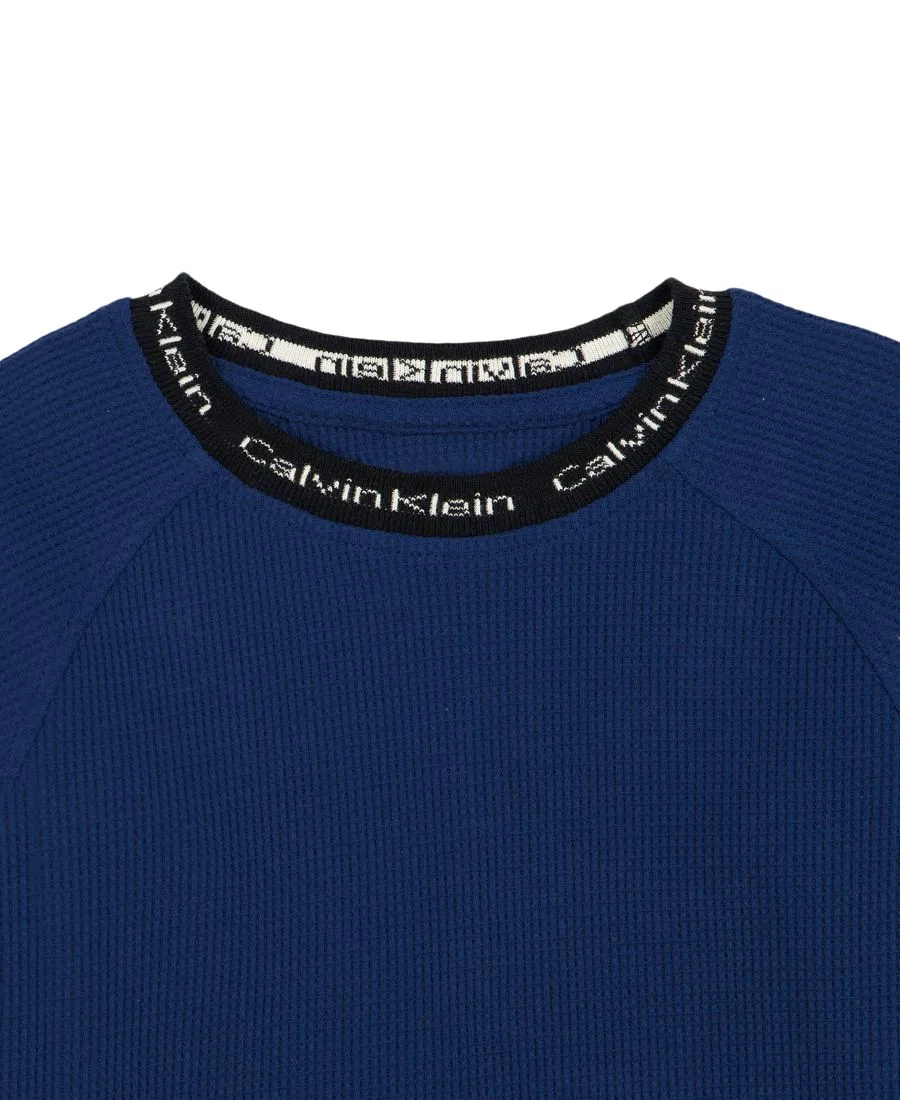 Комплект лонгслив и брюк с принтом Calvin Klein, Blue Jean Gray Denim — фото 3