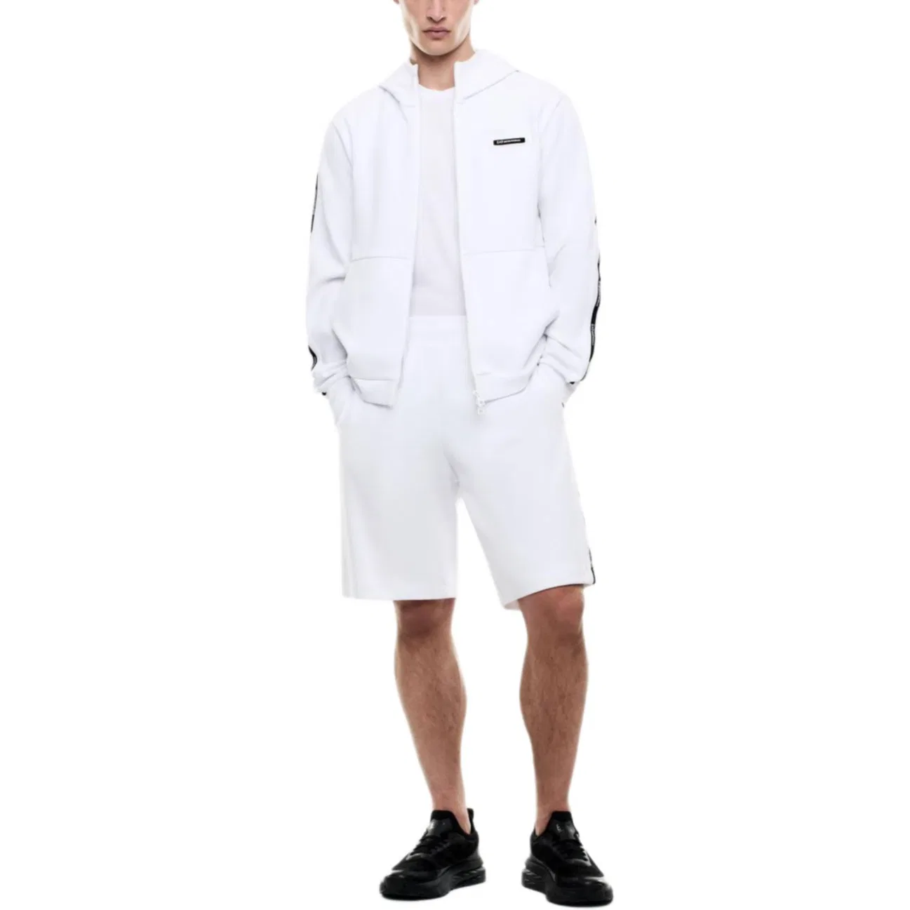 Мужская футболка с логотипом Emporio Armani Tape Trim, Белый — фото 4