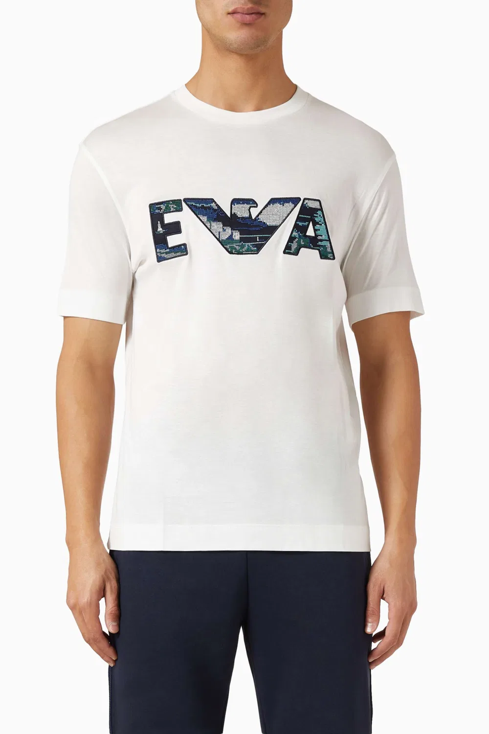 Футболка с коротким рукавом с принтом Eagle Logo Emporio Armani, белый