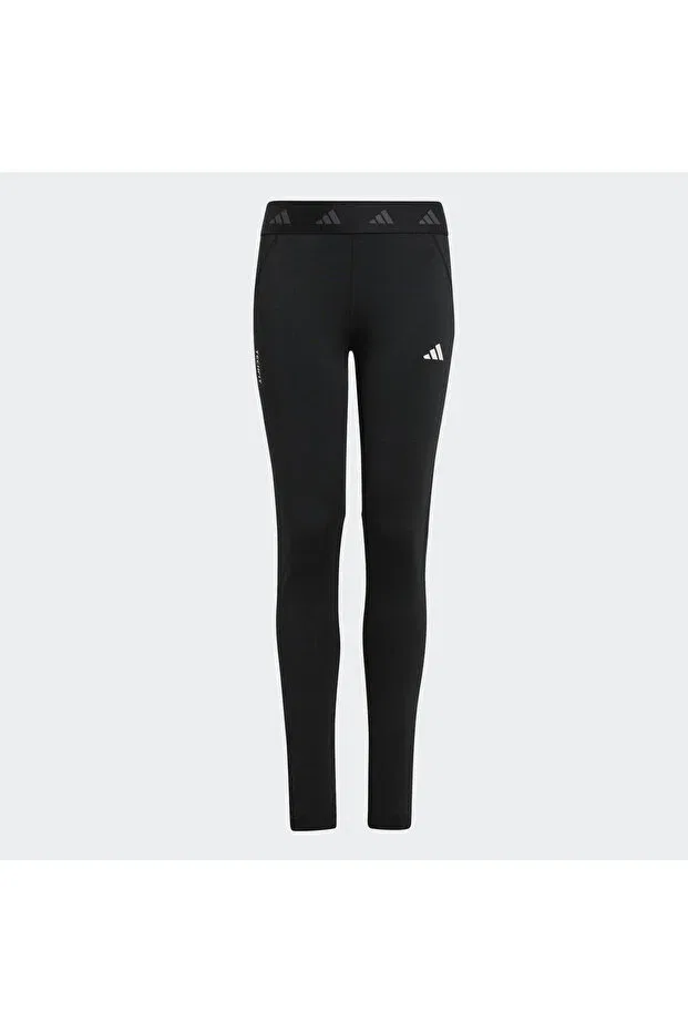 Детские леггинсы для девочек с принтом Techfit Adidas, Black — фото 2