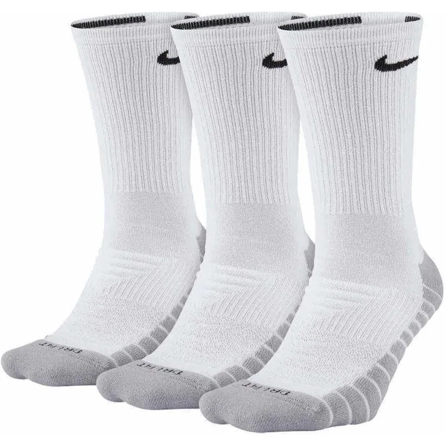 Носки спортивные с высокой поддержкой свода стопы Nike Dri-FIT Cushion Crew 3-Pack, Белый — фото 2