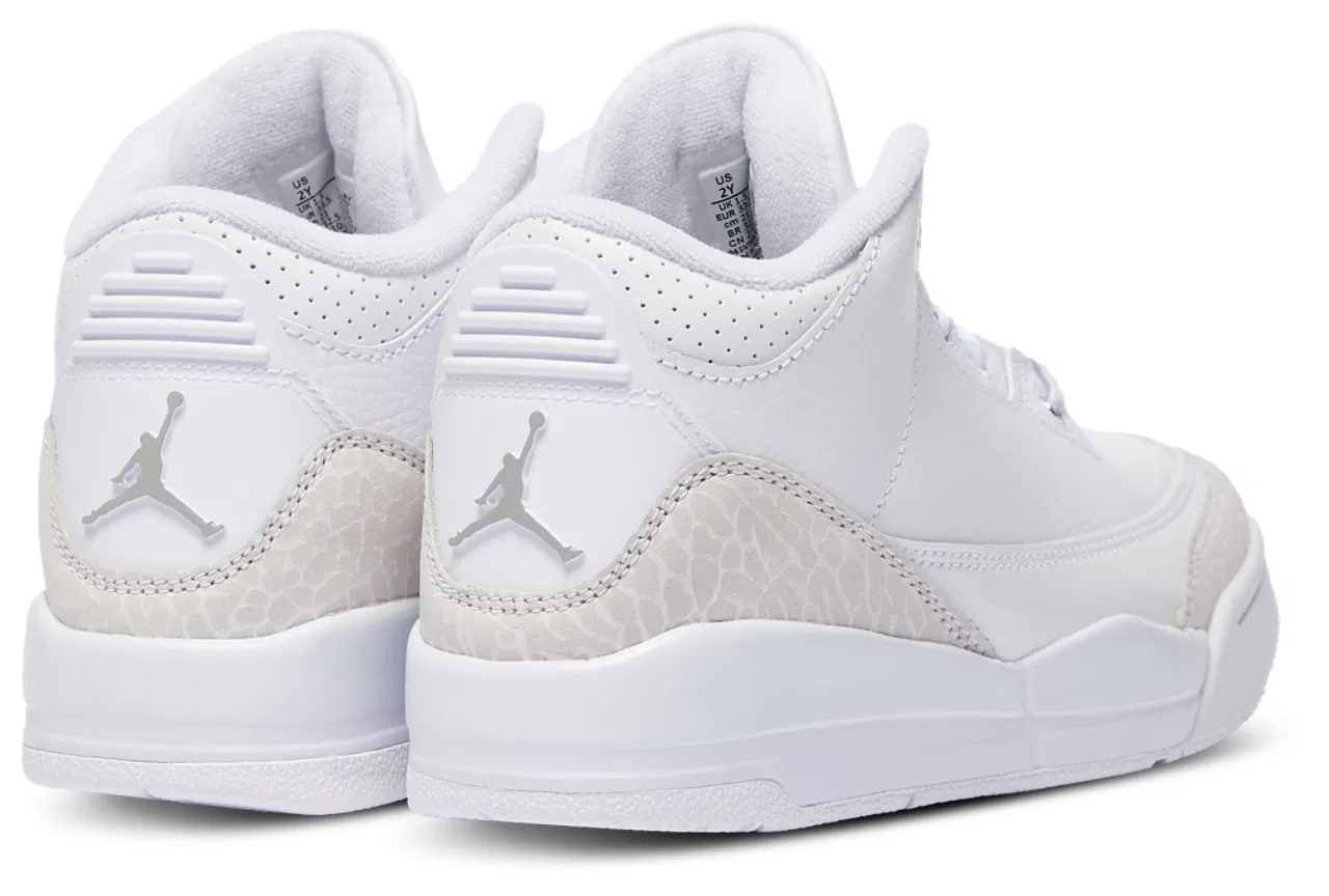 Кроссовки для мальчиков Retro 3 Jordan, цвет Metallic Silver/White/White — фото 3