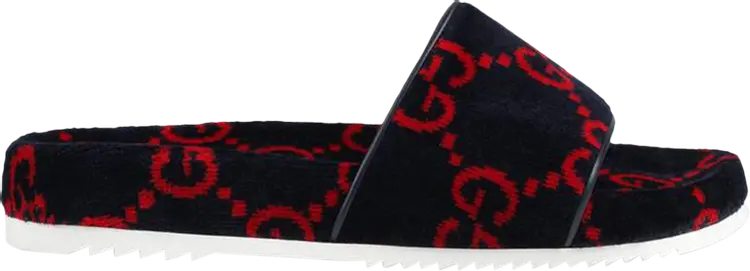 

Сандалии Gucci GG Terry Cloth Slide Blue Red, синий