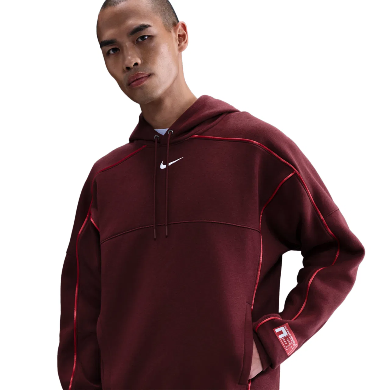 Толстовка мужская с капюшоном Performance Graphic Nike, цвет White/Maroon