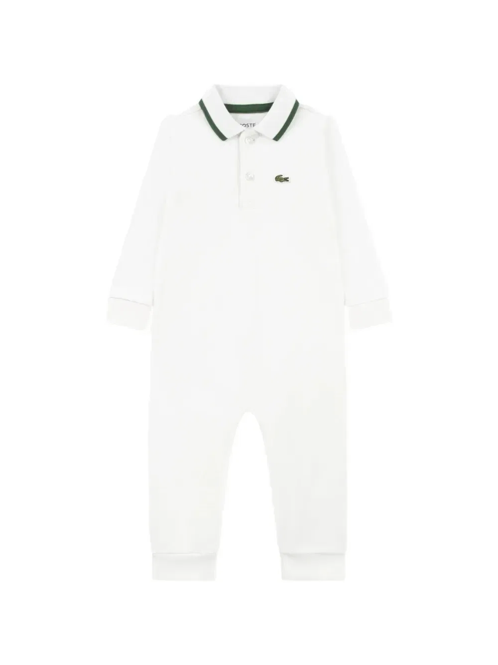 Комбинезон с длинным рукавом и нашивкой-логотипом Lacoste Kids, белый