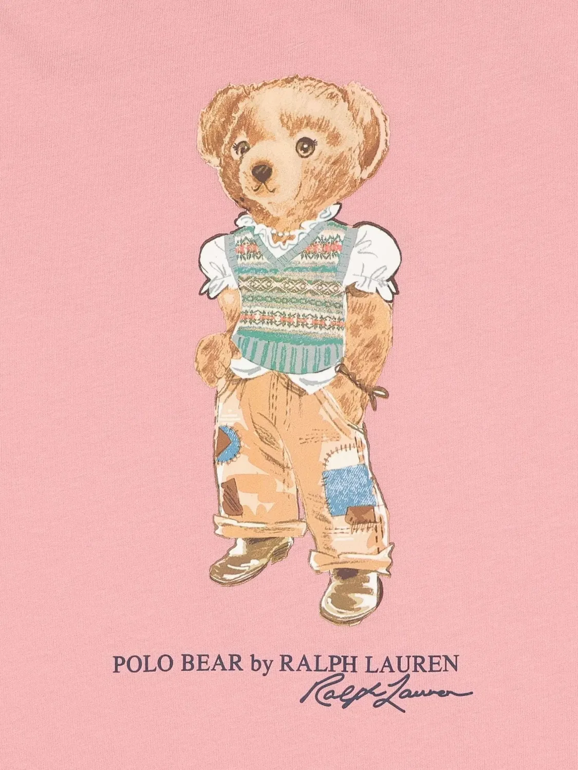 Футболка Polo Bear из джерси Polo Ralph Lauren Kids, розовый — фото 3