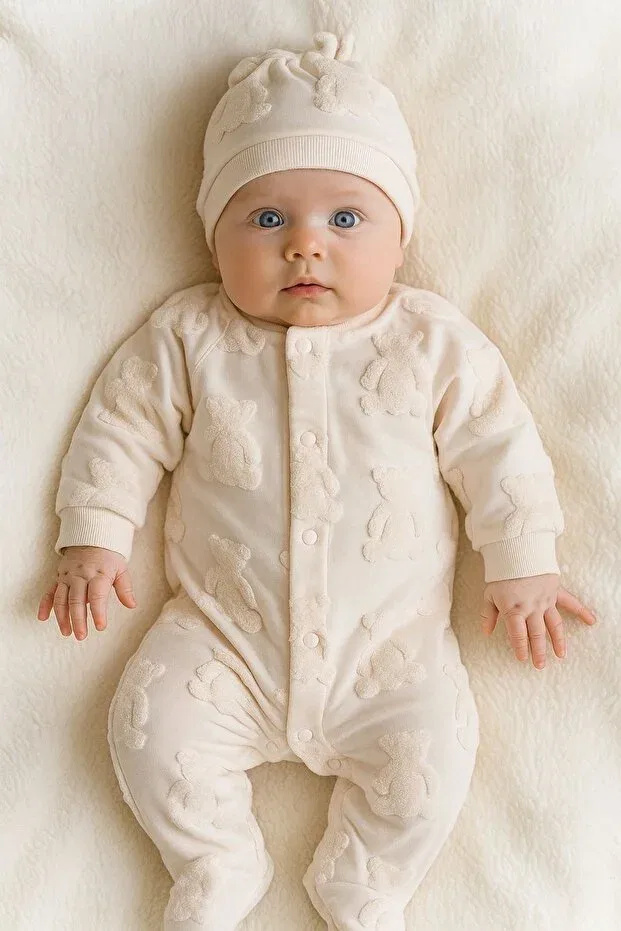 Детский комбинезон для девочек с принтом Mixmax Bebe, Beige