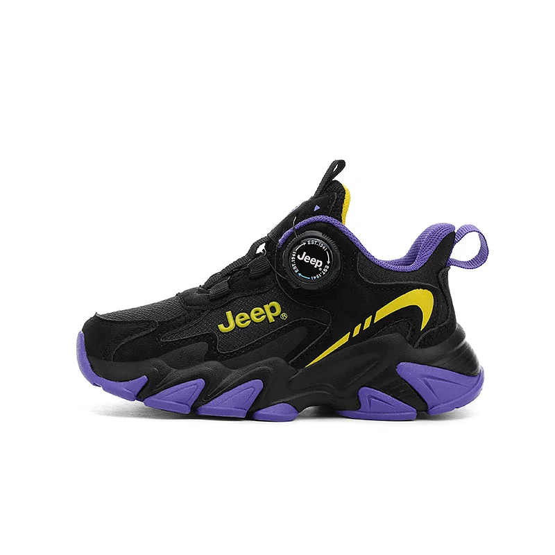 Детские кроссовки для мальчиков с высокой износостойкостью Jeep, Black Purple Yellow
