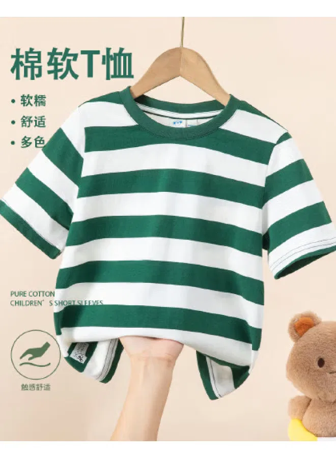 Футболка с коротким рукавом с полосками для мальчиков хлопковая Jeanswest, зеленый