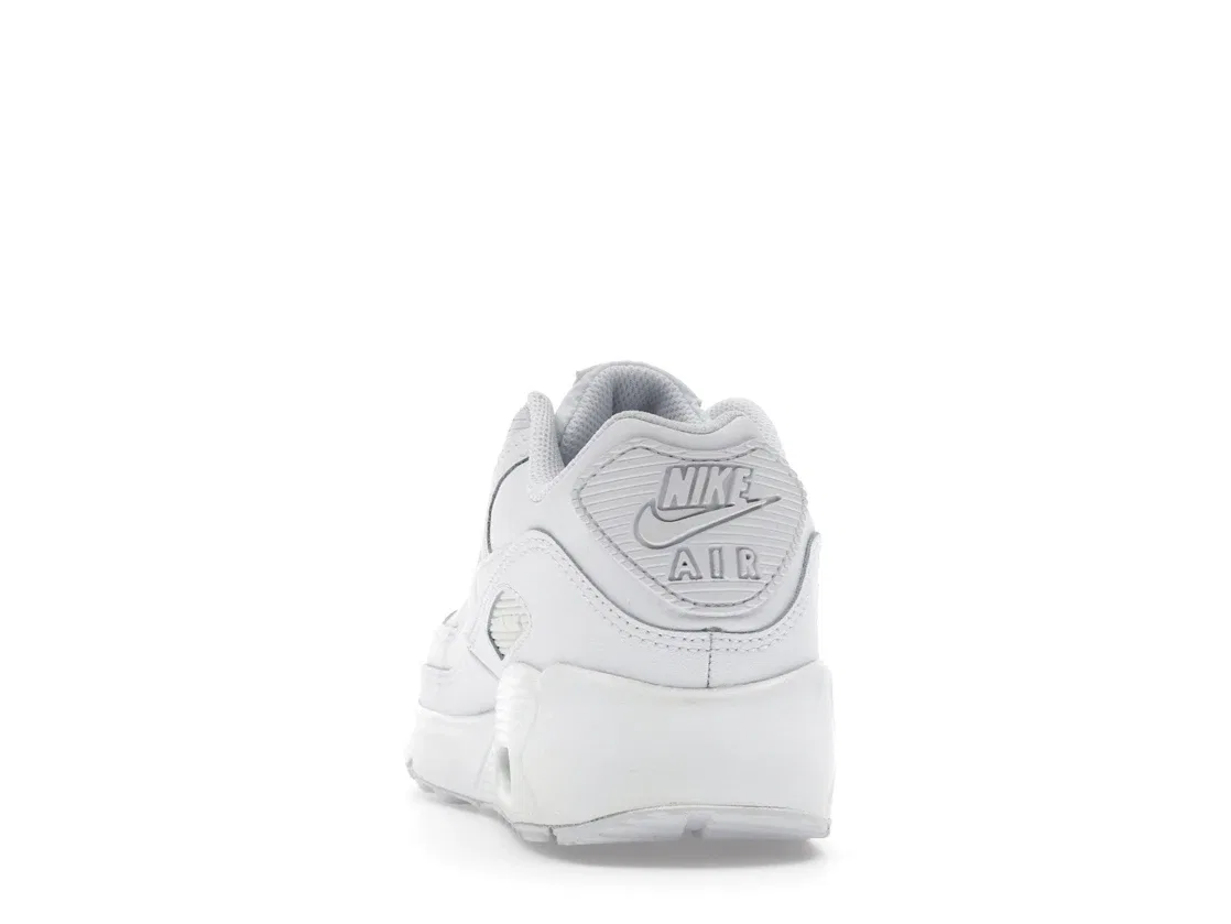 Детские кроссовки для мальчиков и девочек с амортизацией Nike Air Max 90 Nike, White Metallic Silver White White — фото 4