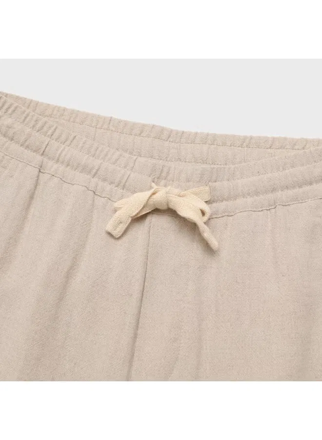 Брюки зауженные из льняной смеси Zara, абрикосовый — фото 4