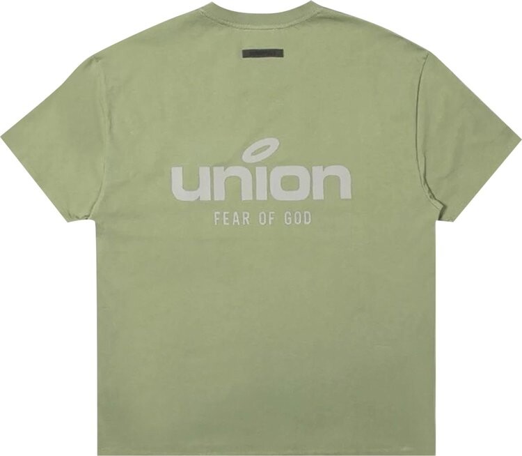 Футболка Fear of God Essentials x Union Vintage Tee 'Vintage Army', зеленый — фото 3