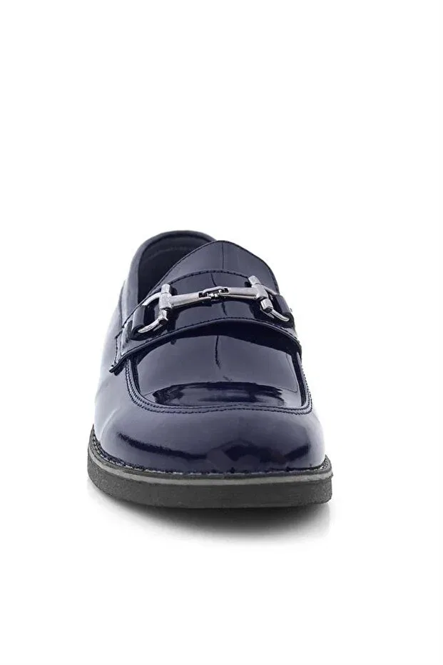 Детские классические туфли для мальчиков из натуральной кожи Rakerplus, Navy Blue — фото 4