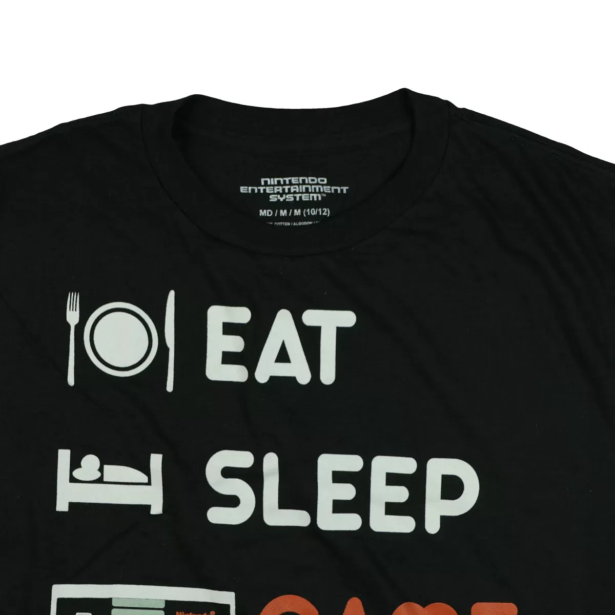 Детская футболка с принтом Eat Sleep Game Repeat Seven Times Six, Black — фото 3