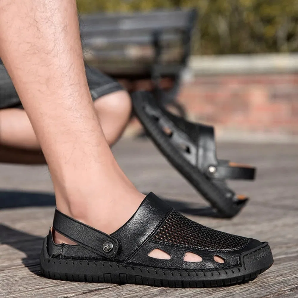 Мужские лоферы с перфорацией, без бренда, модель Mens Hollow Mesh Slip-On Loafers, черный — фото 4
