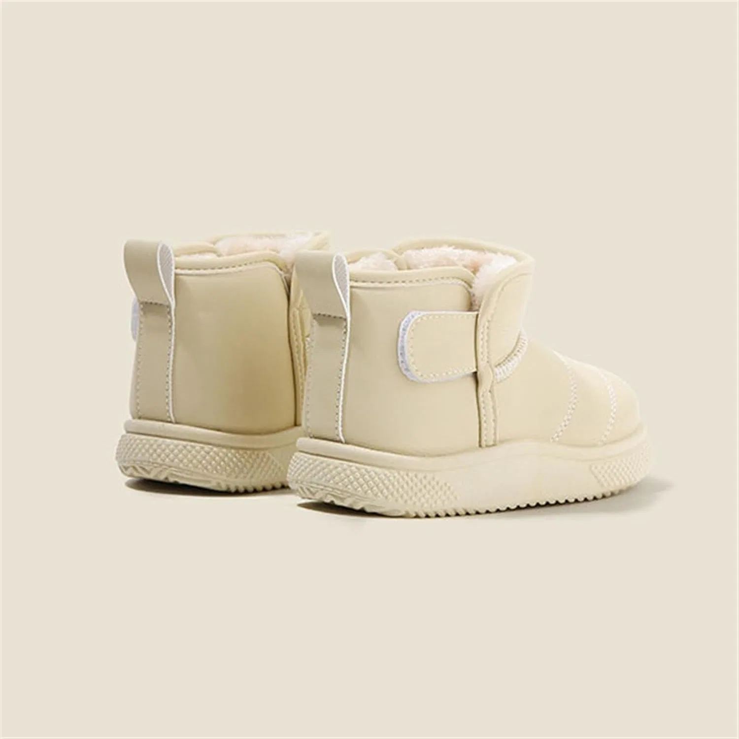 Детские зимние ботинки с мехом для мальчиков и девочек Zzalalana, Beige — фото 3