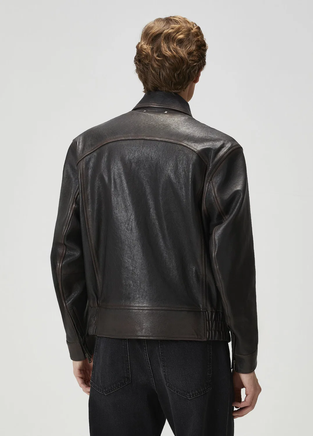 Куртка кожаная бомбер Regular Fit Golden Goose, black — фото 4