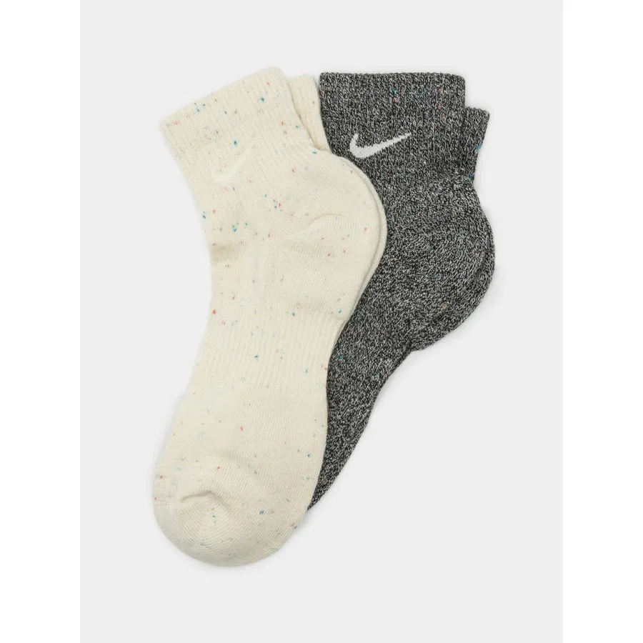 Носки спортивные с усиленной пяткой и мыском Dri-FIT Nike Everyday Plus Cushioned Ankle 2 пары, Серо-меланжевый