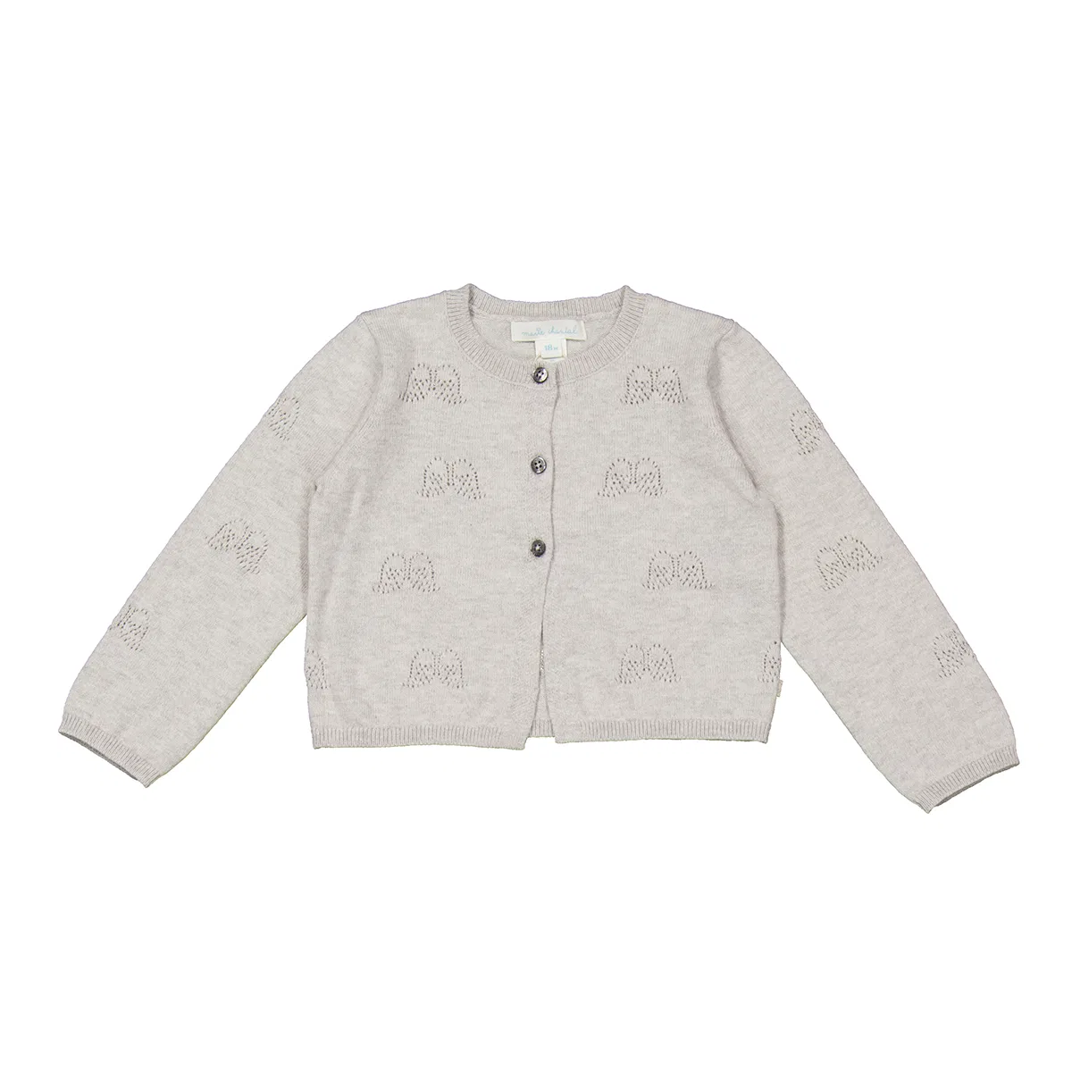 Кардиган с ажурным узором Pointelle Angel Wing Marie Chantal, Grey