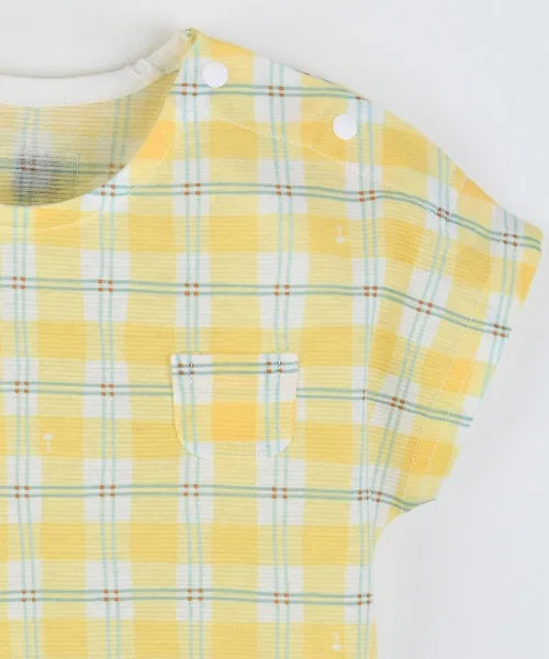 Детский комплект из топа и панталонов с принтом Yellow Check, moimoln, Yellow — фото 4