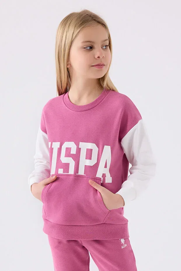 Детский комплект для девочек с принтом Candy Sweet Girl U.S. Polo Assn., Dark Lilac — фото 3