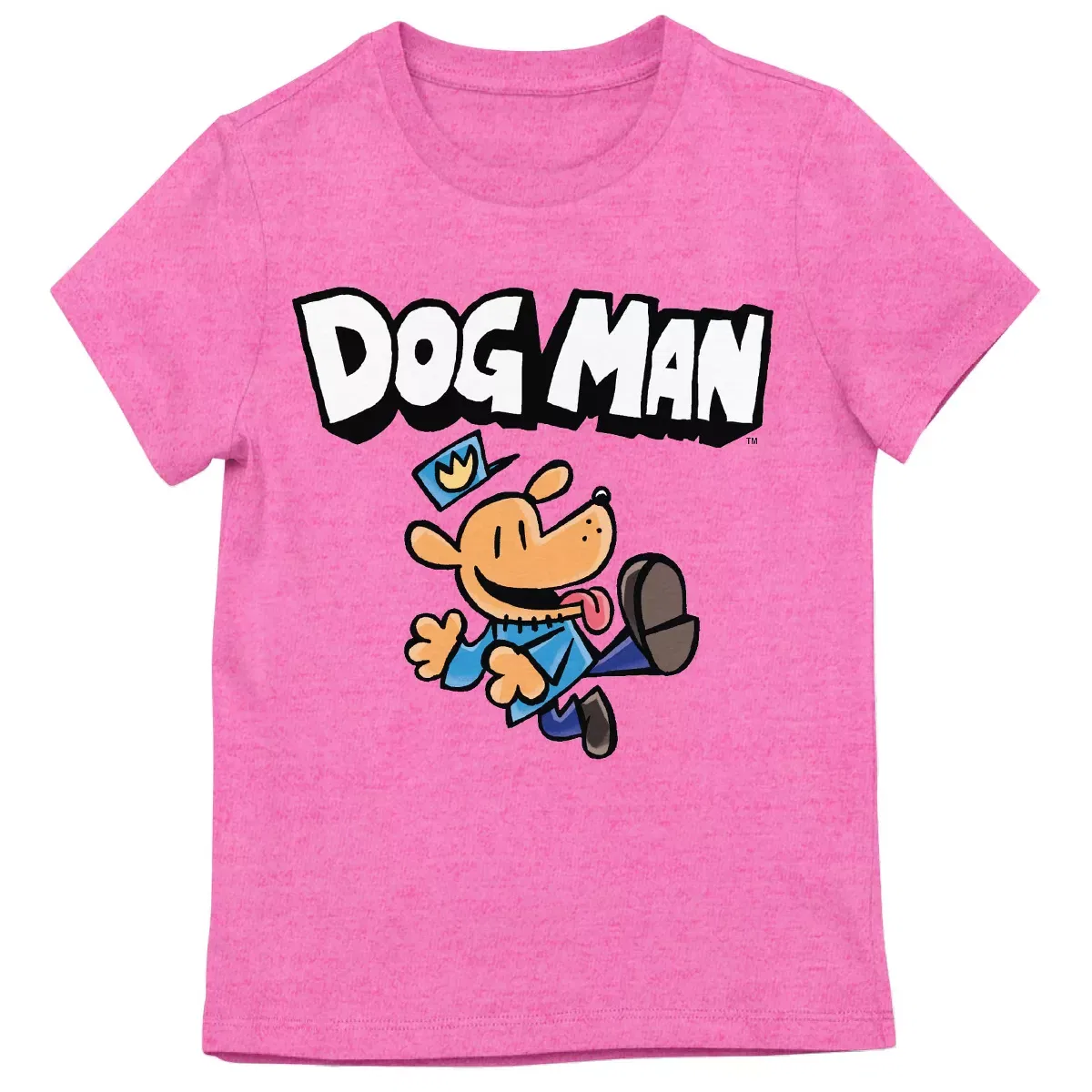 Детская футболка с принтом Dog Man Joyful Pose Dog Man, Pink — фото 4