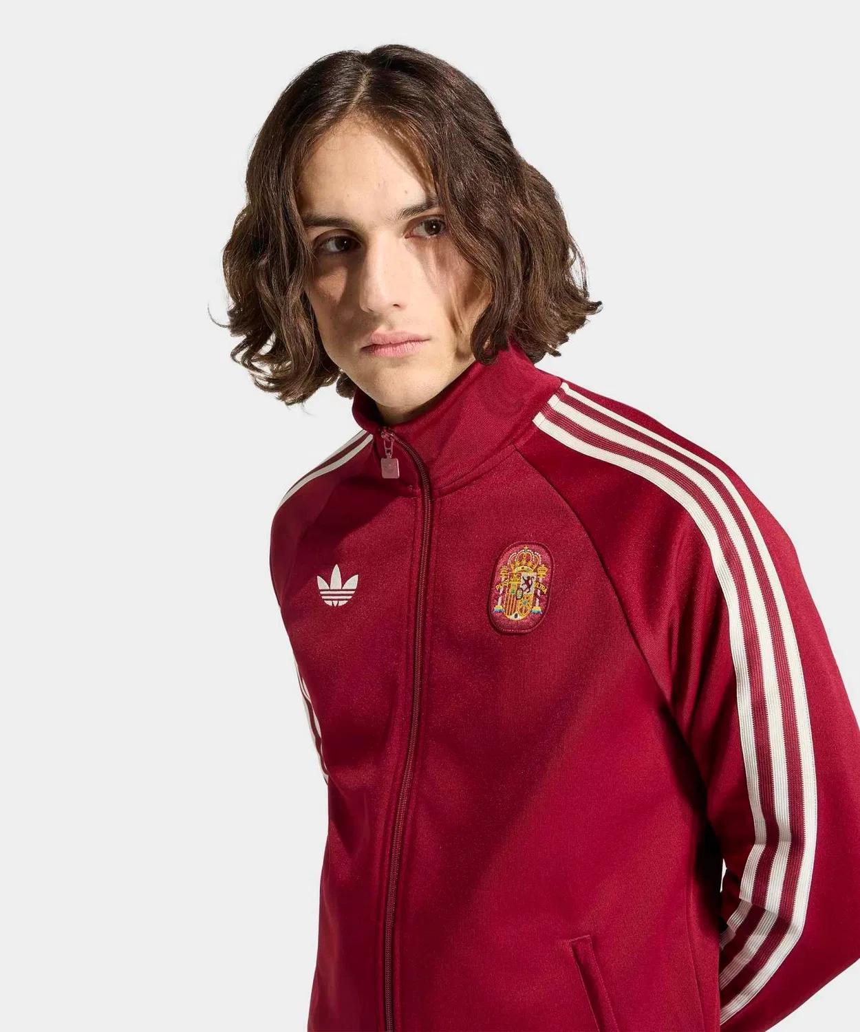 Мужская футерная куртка с принтом Испания Originals Adidas, Красный — фото 3
