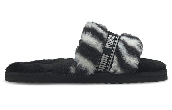 Тапочки fluff slide 'wild - black' Puma, черный — фото 3