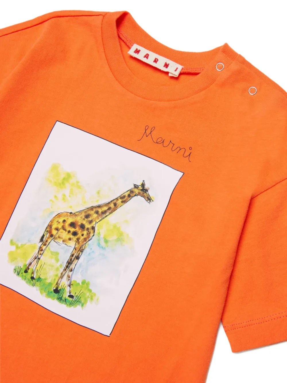 Футболка с графичным принтом Marni Kids, оранжевый — фото 3