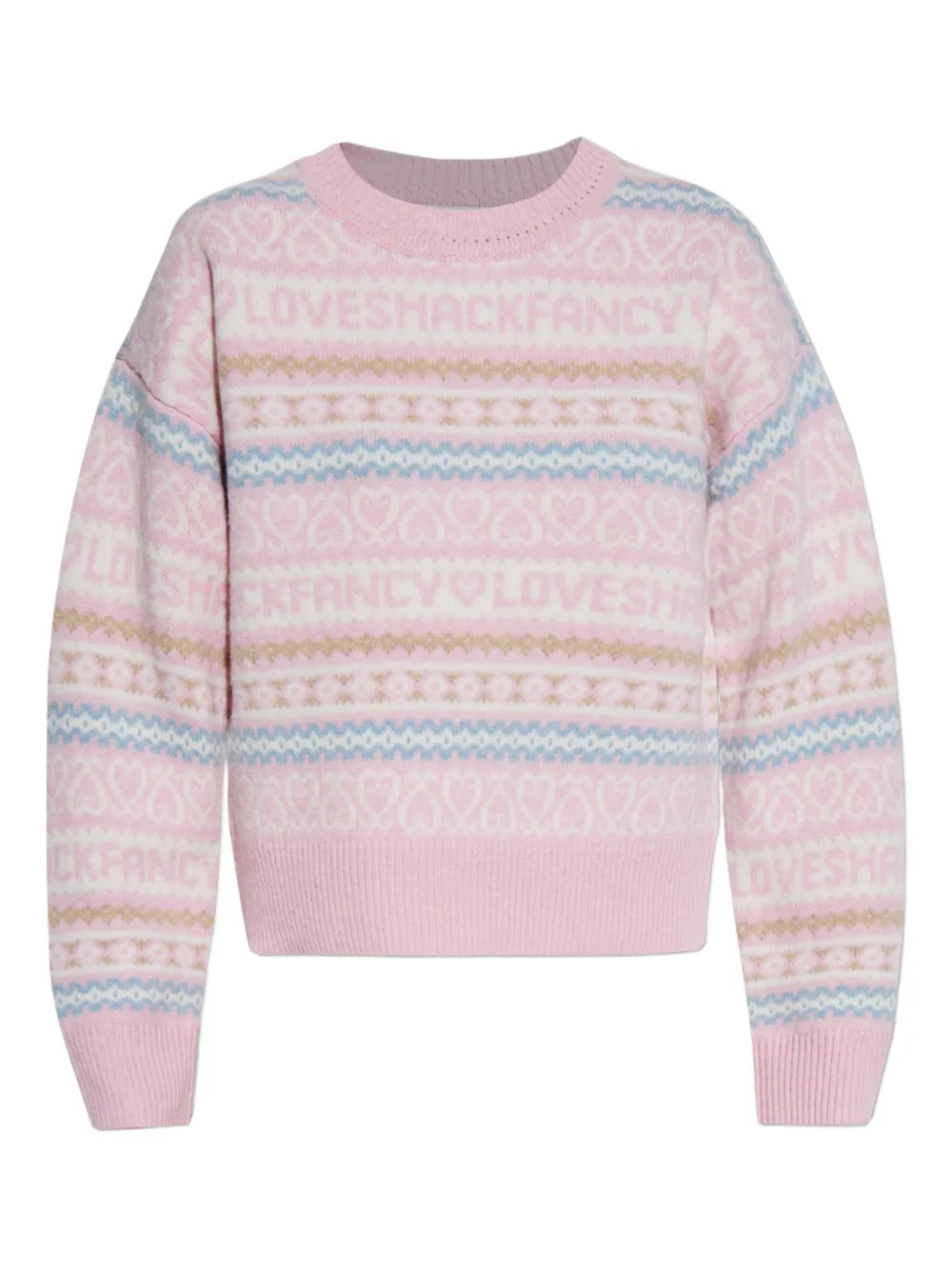 

Узорчатый свитер Emberly Loveshackfancy, розовый