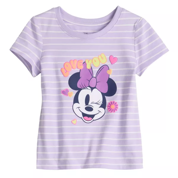 

Футболка с принтом Disney для девочек 4-12 лет Jumping Beans Disney/Jumping Beans, цвет minnie stripe purple