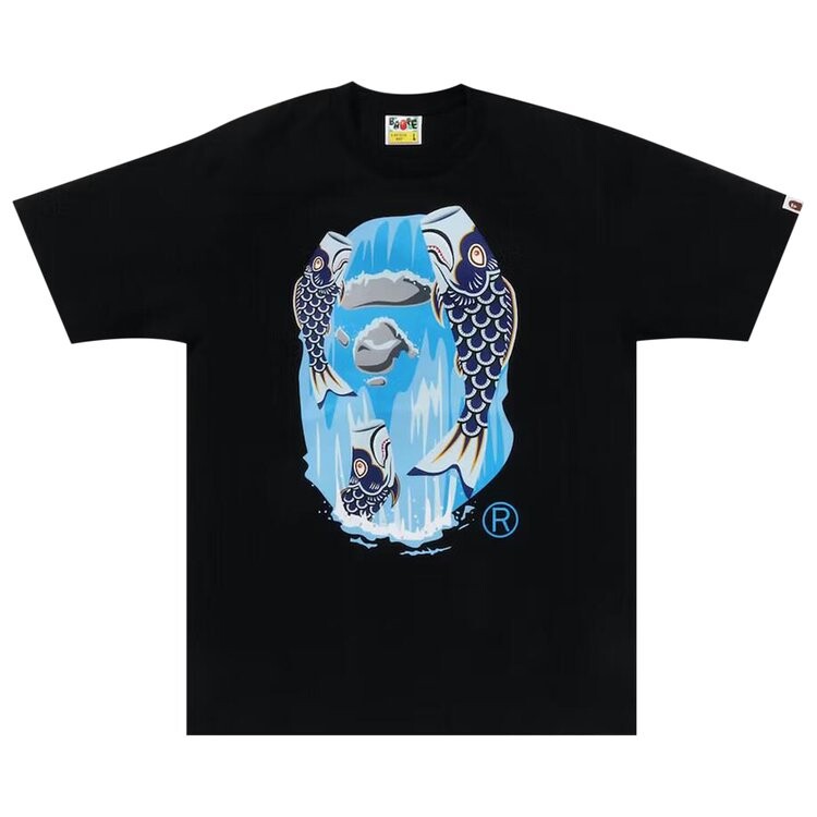 

Футболка BAPE Koinobori Waterfall Ape Head Tee, черный