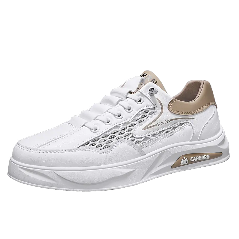 

BOLE Скользоустойчивые и дышащие мужские скейтерские кеды низкие White Khaki, цвет White Khaki