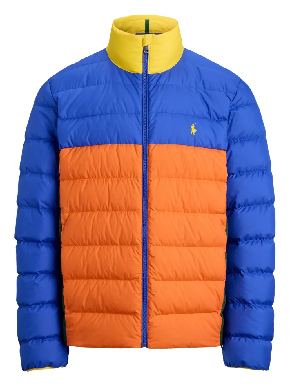 

Стеганый пуховик в стиле колор-блок POLO RALPH LAUREN, синий