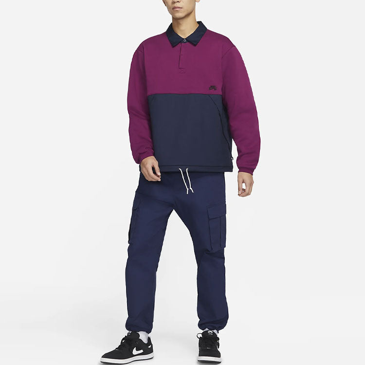 Худи Nike Colorblock Fleece polo Couple Style Purple DJ6082-610 — фото 3