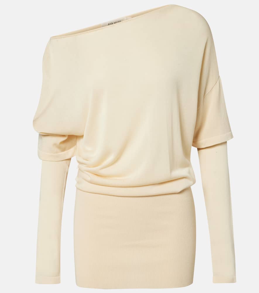 

Реа драпированное мини-платье с одним плечом Aya Muse, Taupe