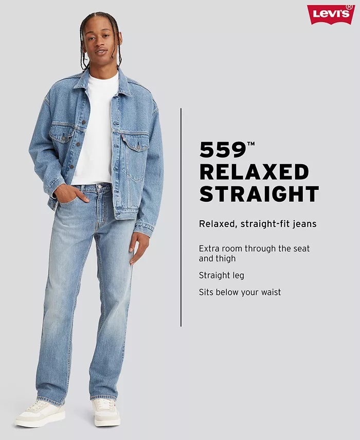 Мужские джинсы 559 Relaxed Straight Fit Eco Ease Levi's, черный — фото 4