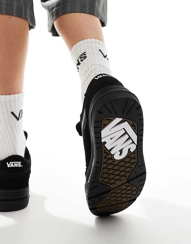 Vans – Hylane – Черные замшевые спортивные туфли на толстой подошве — фото 4