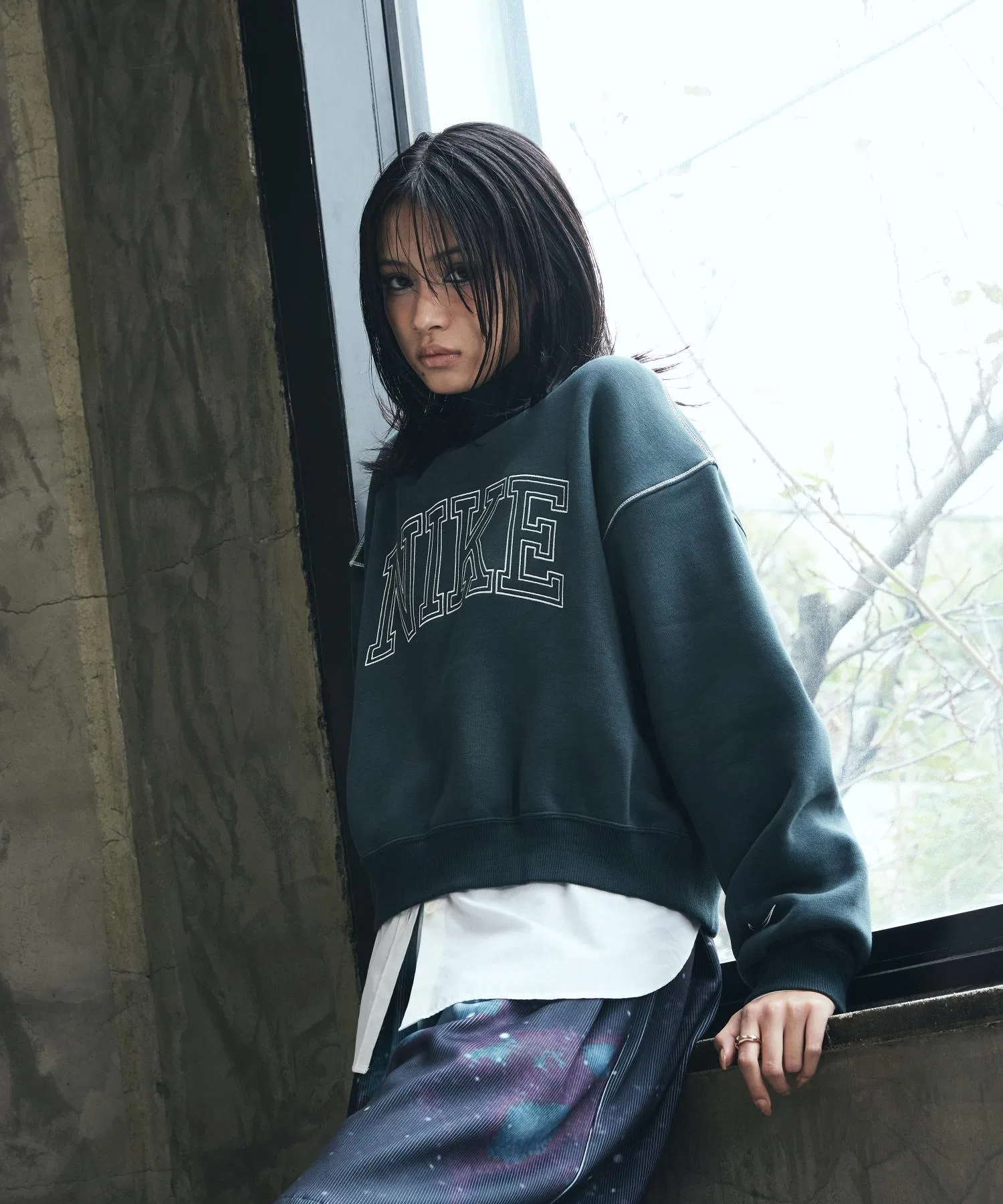 Женская толстовка Nike Sportswear Phoenix Fleece с высоким воротником IM7491-390 Seaweed — фото 3