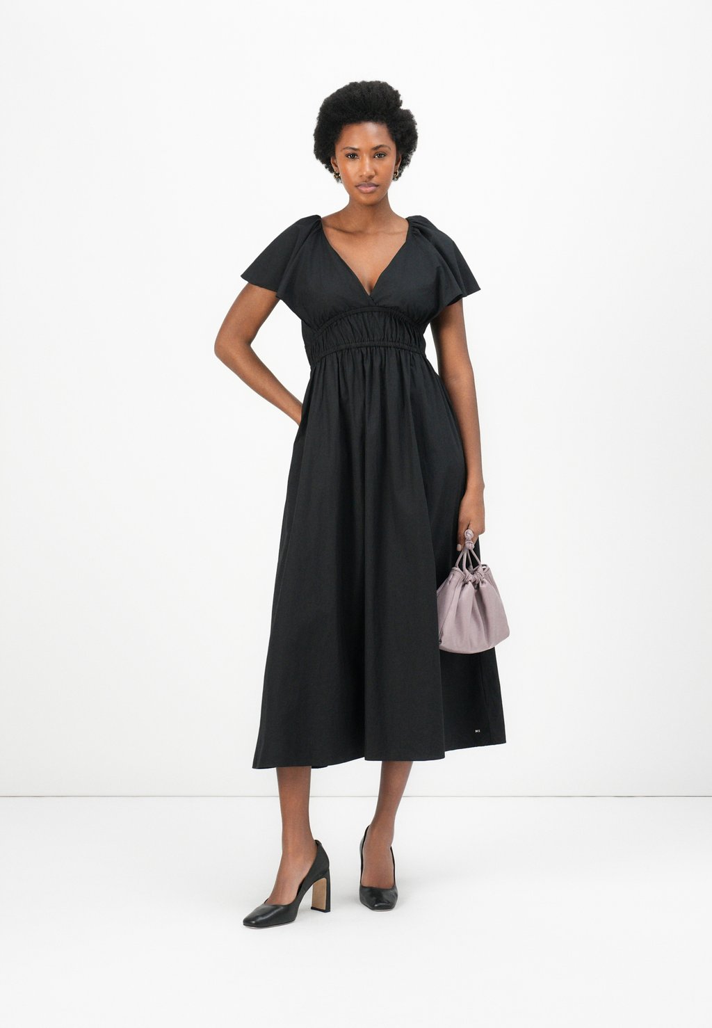 Повседневное платье FRILLED SLEEVE MIDI DRESS Tommy Hilfiger, черный — фото 2