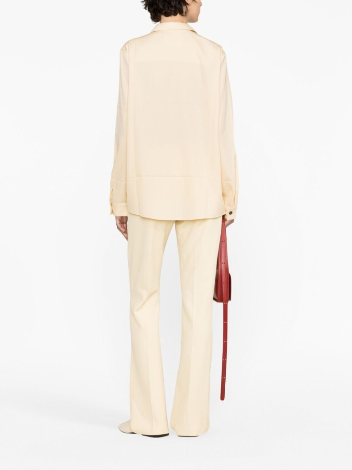 Jil Sander рубашка с контрастными пуговицами, нейтральный — фото 4