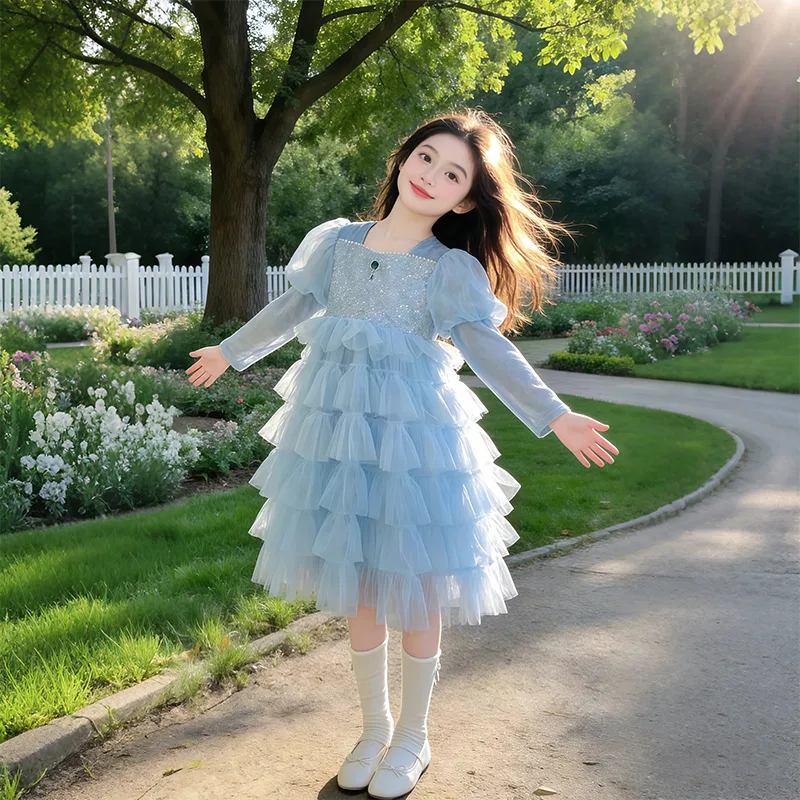 Платье детское Spring Fall Season Kids' Disney, Light Blue — фото 4