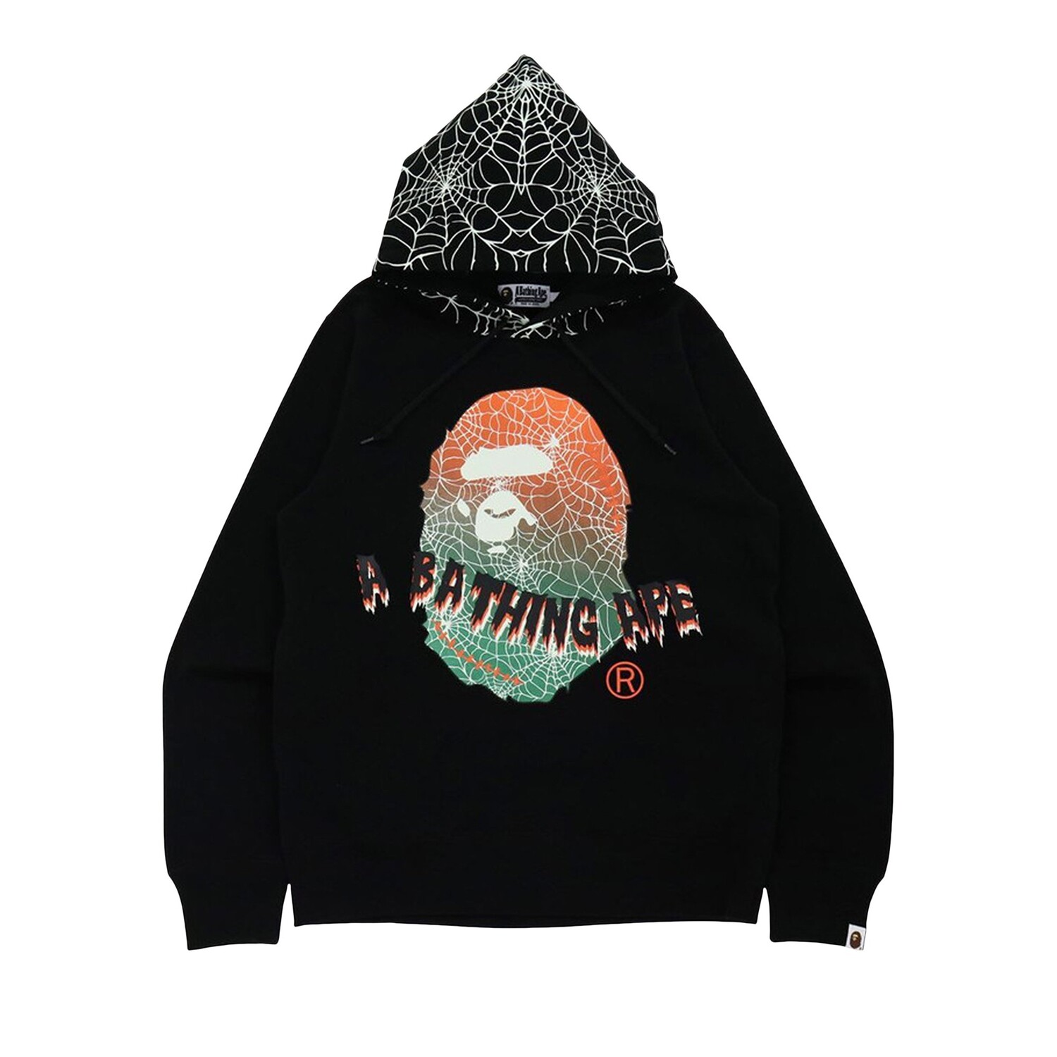 

Светящийся в темноте пуловер с капюшоном BAPE Halloween Ape Head, цвет Черный