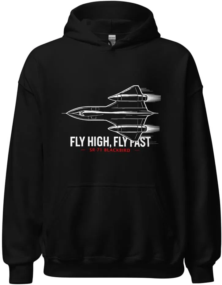 Толстовка унисекс унисекс SR-71 Blackbird Vuela Alto, Vuela Rápido Aviones Sigilosos Iconicos Entusiastas de la Aviación, черная