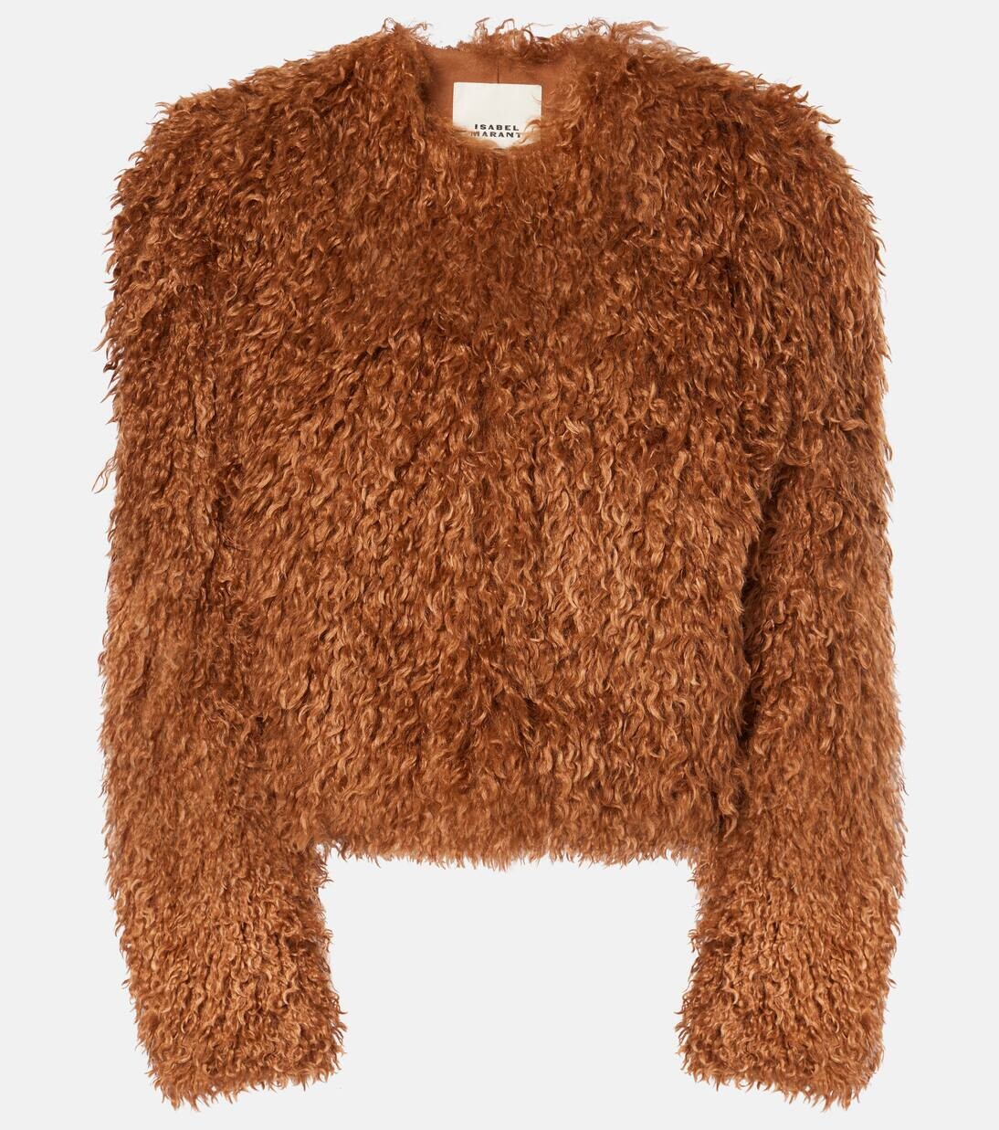 

Укороченная куртка Faustine из искусственной овчины Isabel Marant, цвет cinnamon