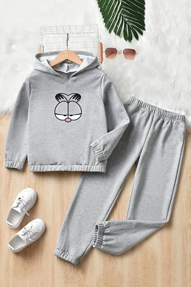 Детский спортивный костюм для девочек с принтом Garfield Trendypassion, Gray