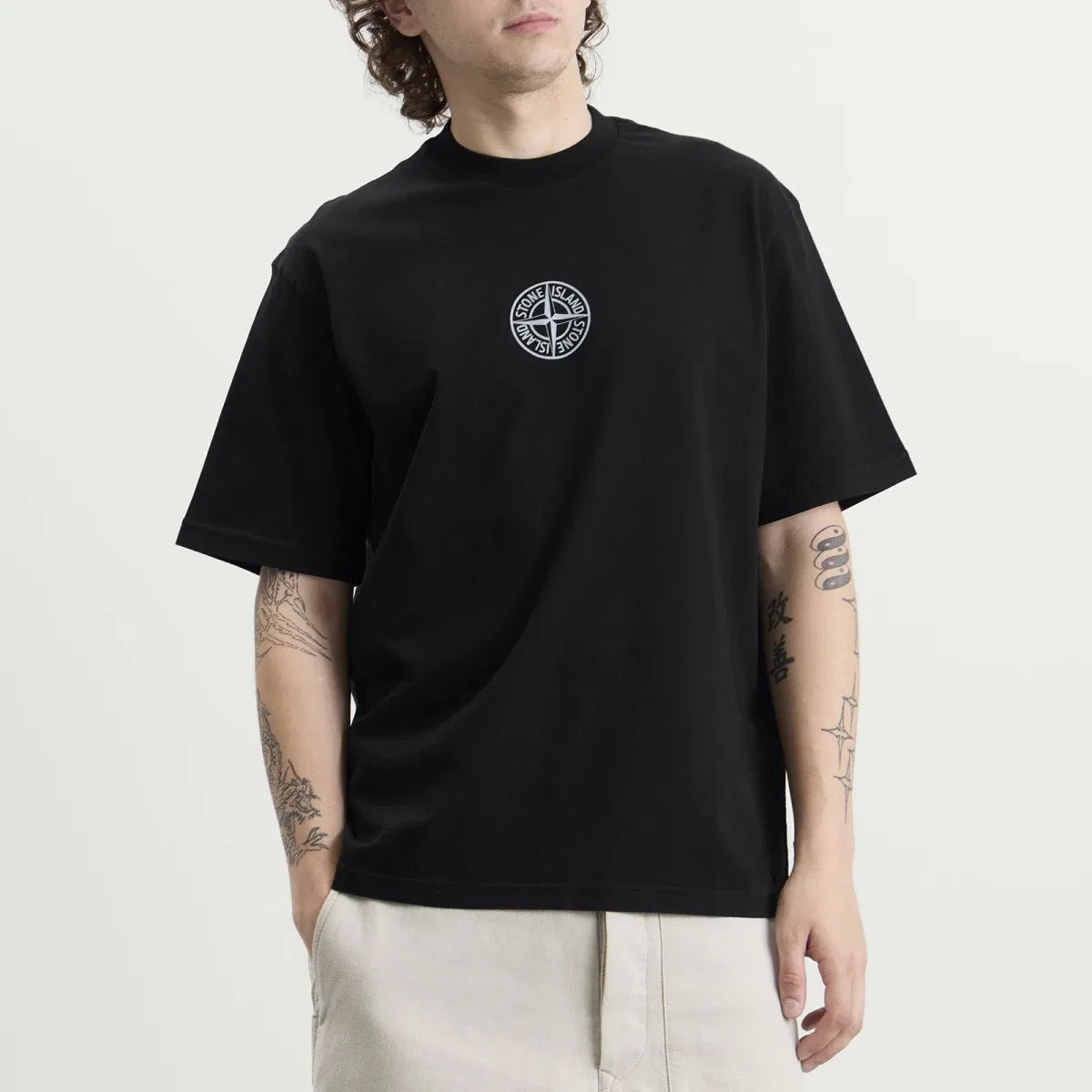 Футболка с принтом Low Infos Stone Island, Black — фото 2