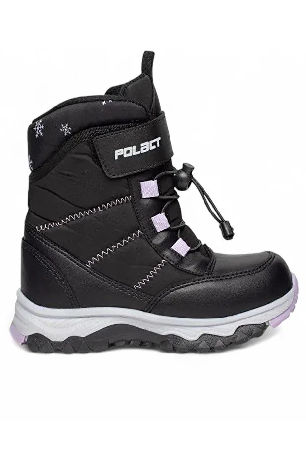 Детские снежные ботинки для девочек водонепроницаемые Plc Black Lilac Bluefeet, Black Lilac
